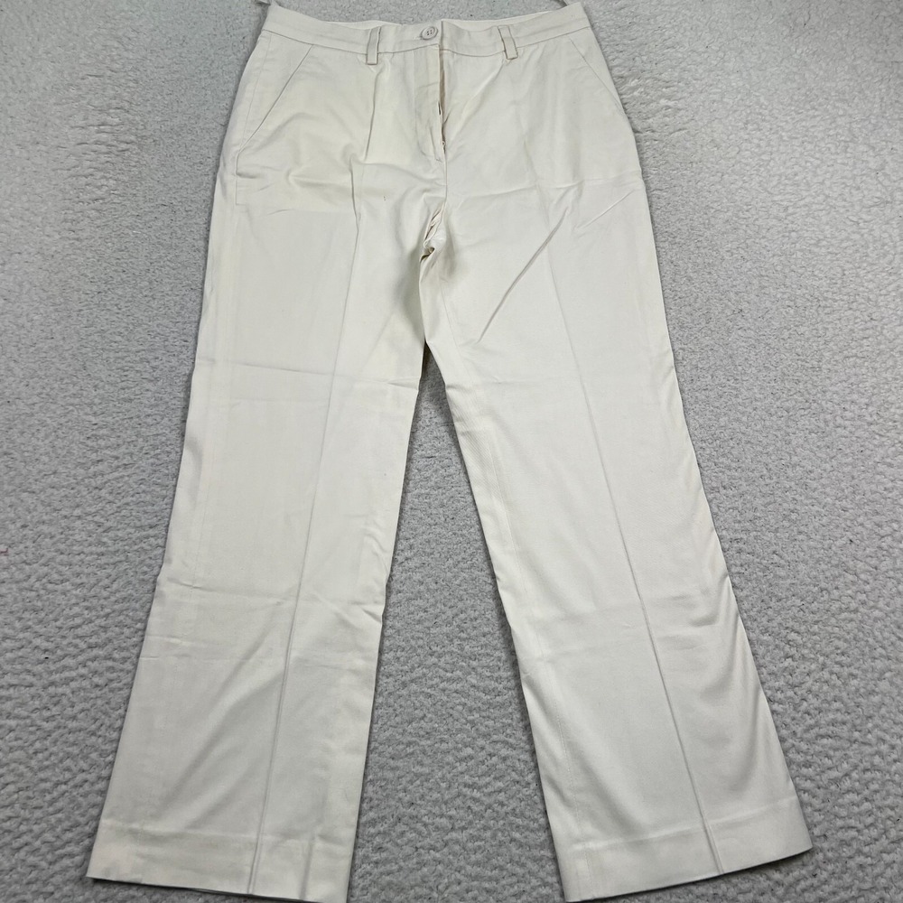 Miu Miu Dress Pants Women 40 Chino Straight Cropped Pockets Beige 28X25 Italy‎
